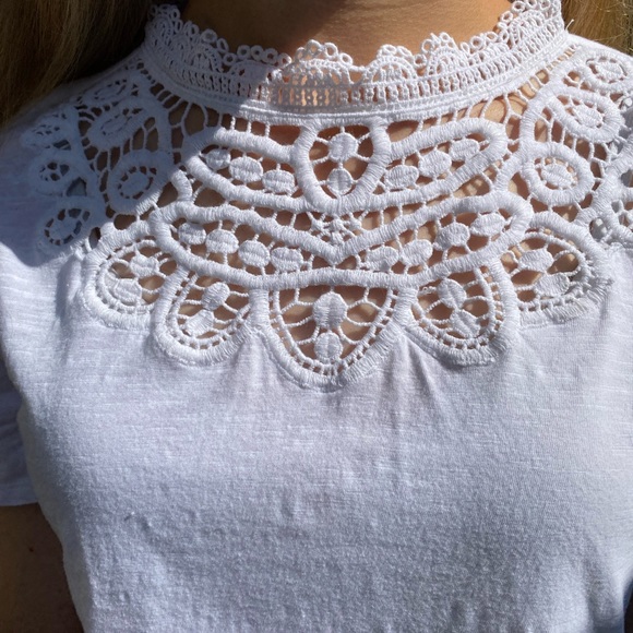 Gorgeous Lace Neckline Loft Outlet Shirt - Picture 3 of 11
